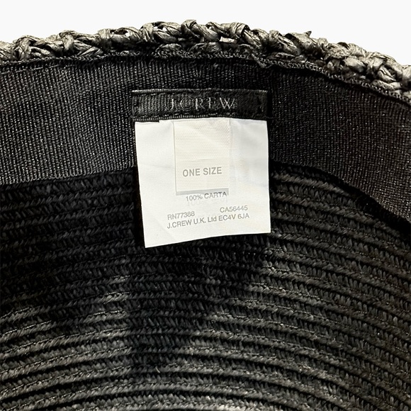 J.Crew Black Wide Brim Sun Hat - One Size - Picture 12 of 12